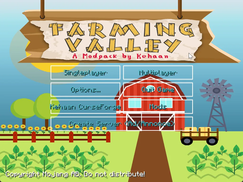 Farming Valley — Menu