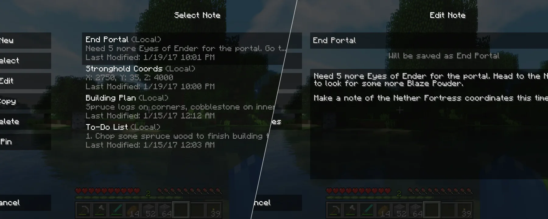 Notes — Notes screenshots 1–2