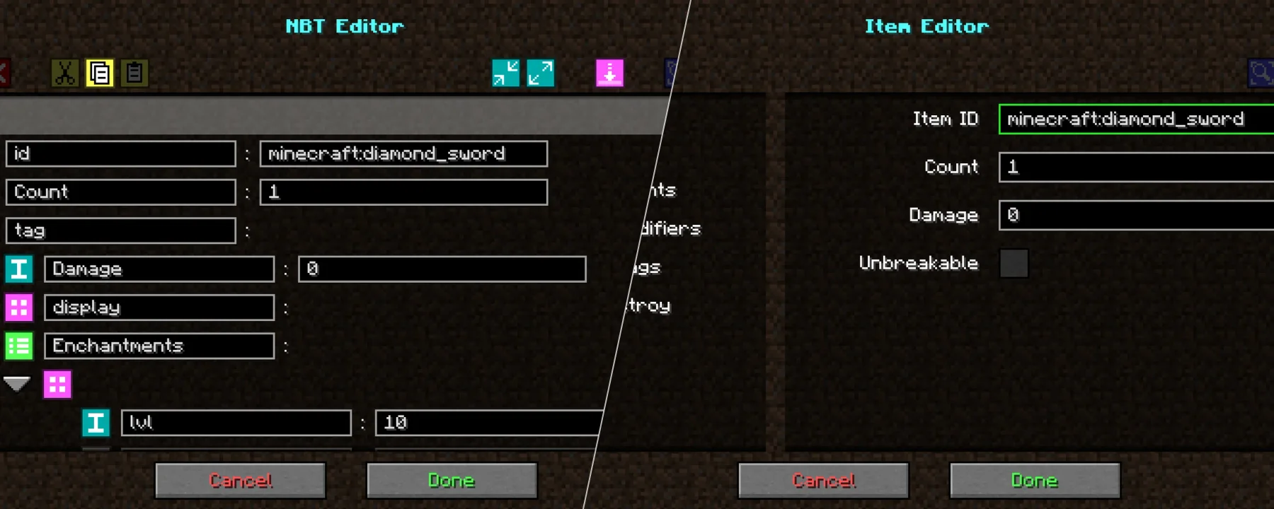 IBE Editor — IBE Editor screenshots 1–2