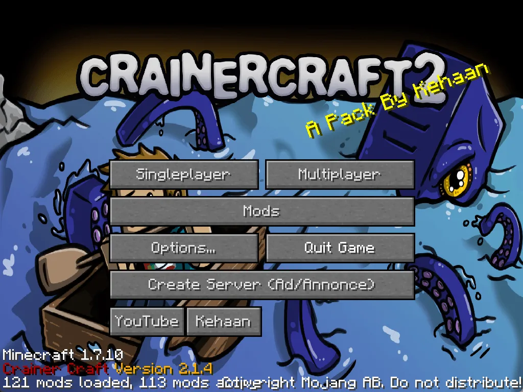 Crainer Craft 2 — menu