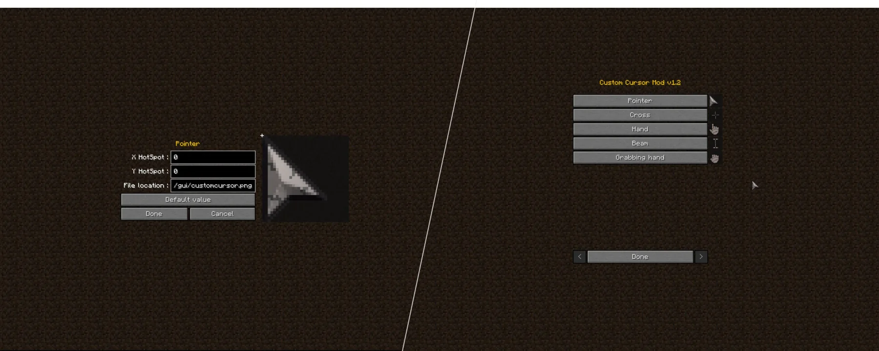 Cursor Mod (Fabric/Forge) — Cursor Mod (Fabric/Forge) screenshots 1–2