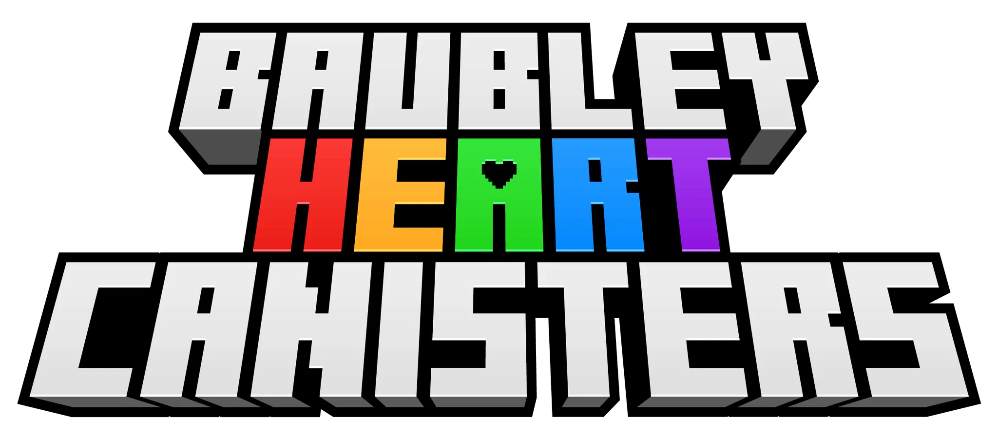 Baubley Heart Canisters — Wordmark