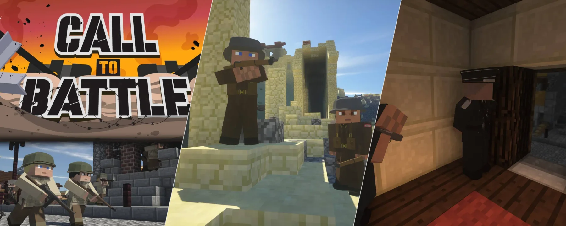 Call to Battle WW2 / WWII - World War II Experience for Minecraft — Call to Battle WW2 / WWII - World War II Experience for Minecraft screenshots 1–3