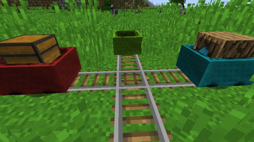Charset Transport - Carts and Rails — Dyeable Minecarts and Crossing Rail