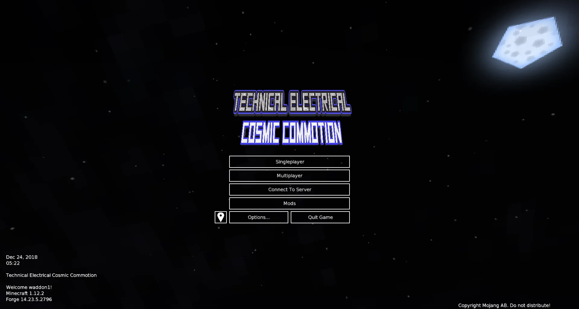 Technical Electrical: Cosmic Chaos — Main Menu