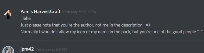 Pam's Pack — Permissions from Pam.