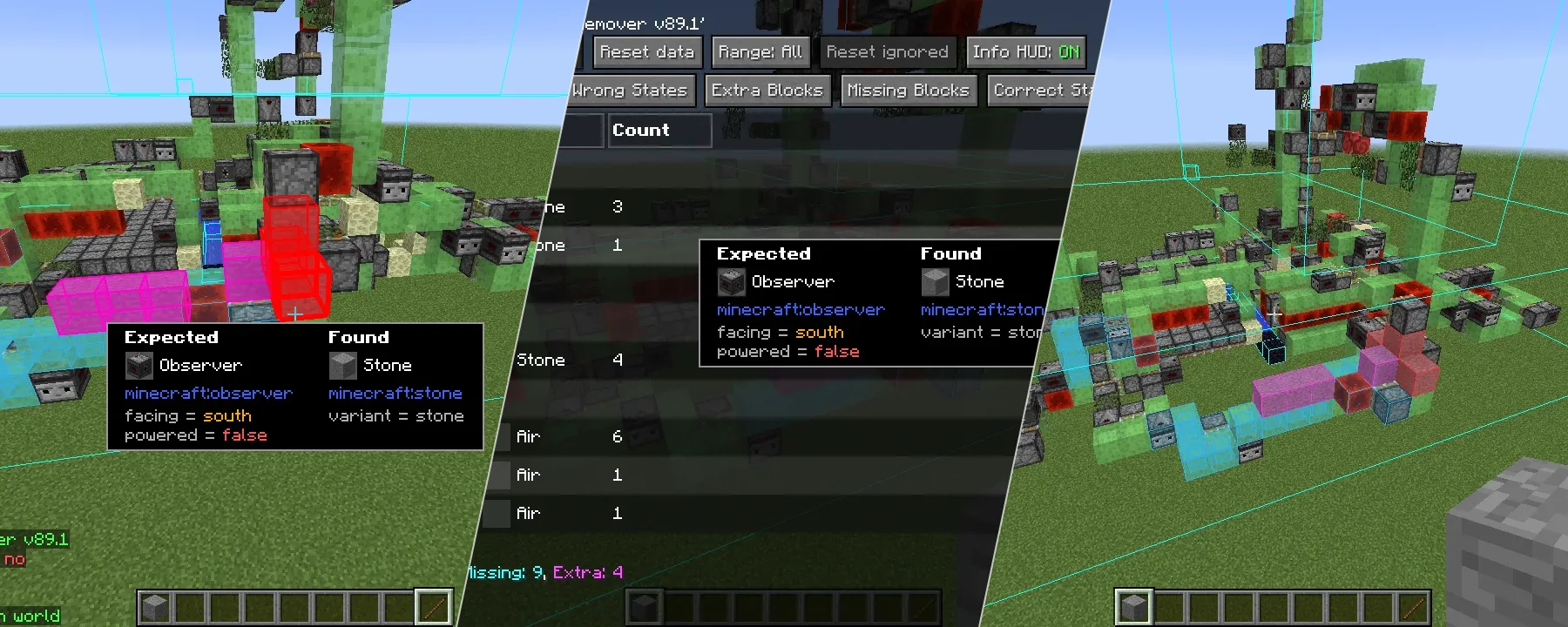 Litematica — Litematica screenshots 1–3