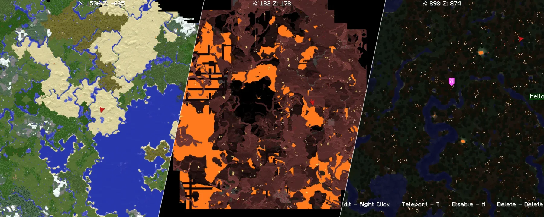 Xaero's World Map — Xaero's World Map screenshots 1–3