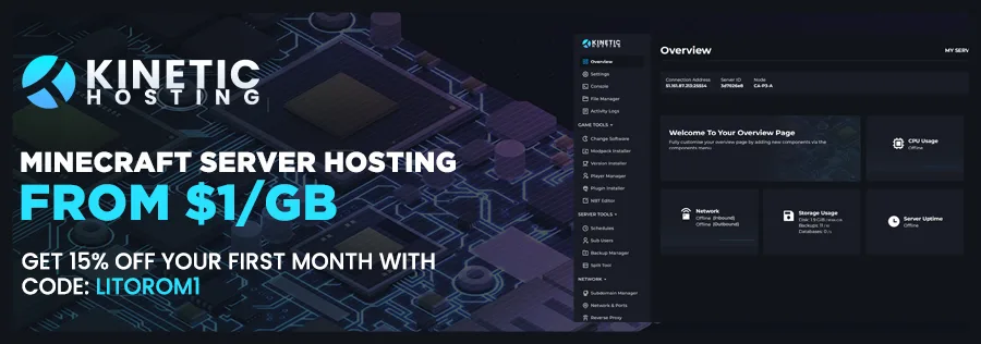 Use code LITOROM1 for a discount at Kinect Hosting