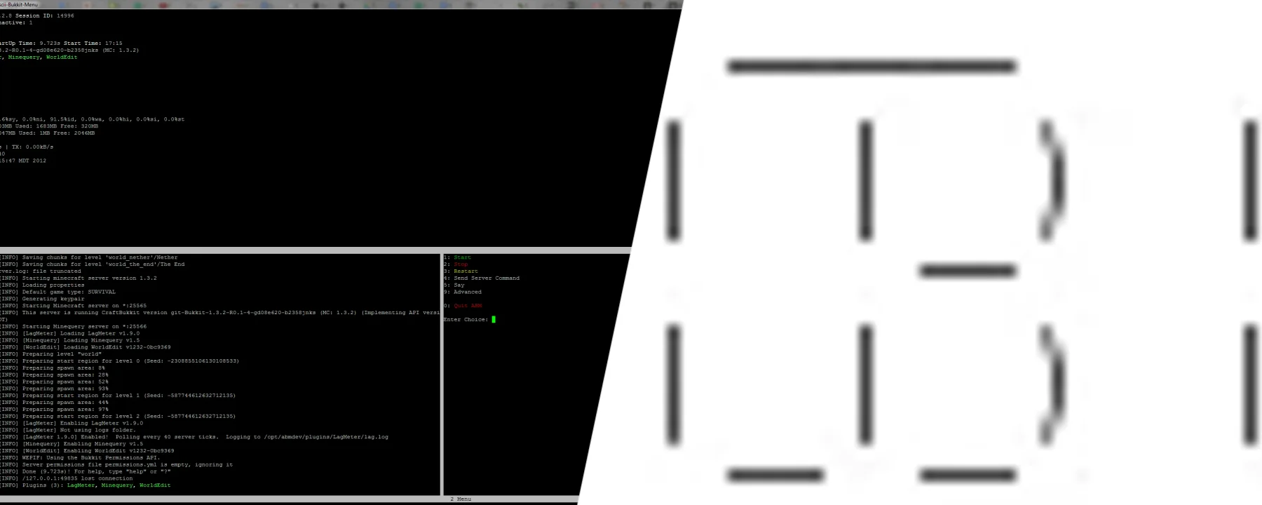 Ascii Bukkit Menu — Ascii Bukkit Menu screenshots 1–2