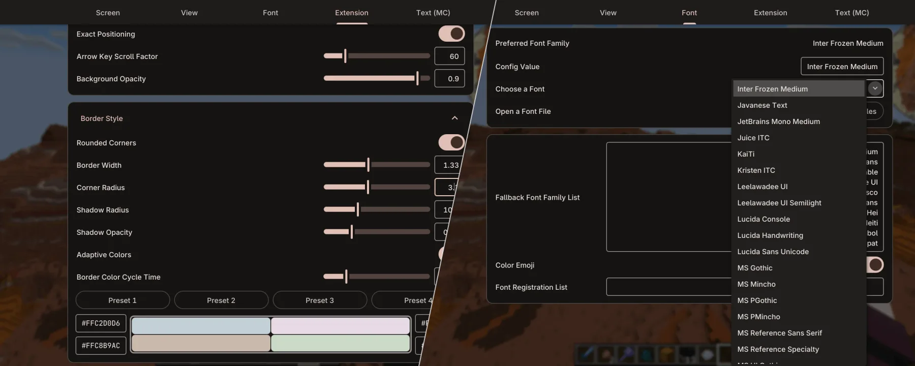 Modern UI — Modern UI screenshots 1–2