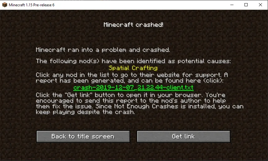 Not Enough Crashes (Fabric) — Crash