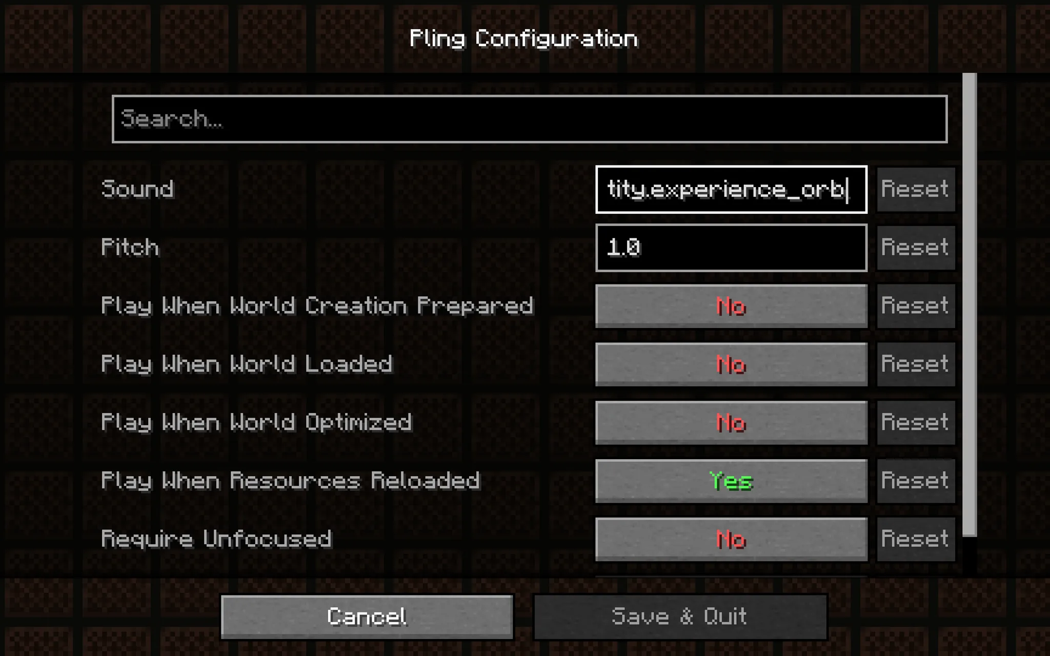 Pling — Configuration