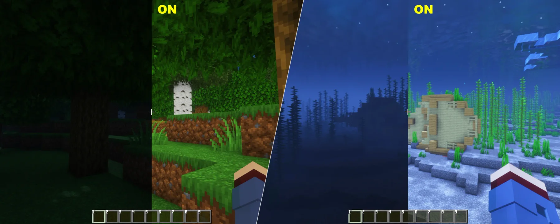 Cat Eyes - Night Vision Toggle Mod (Fabric) — Cat Eyes - Night Vision Toggle Mod (Fabric) screenshots 1–2
