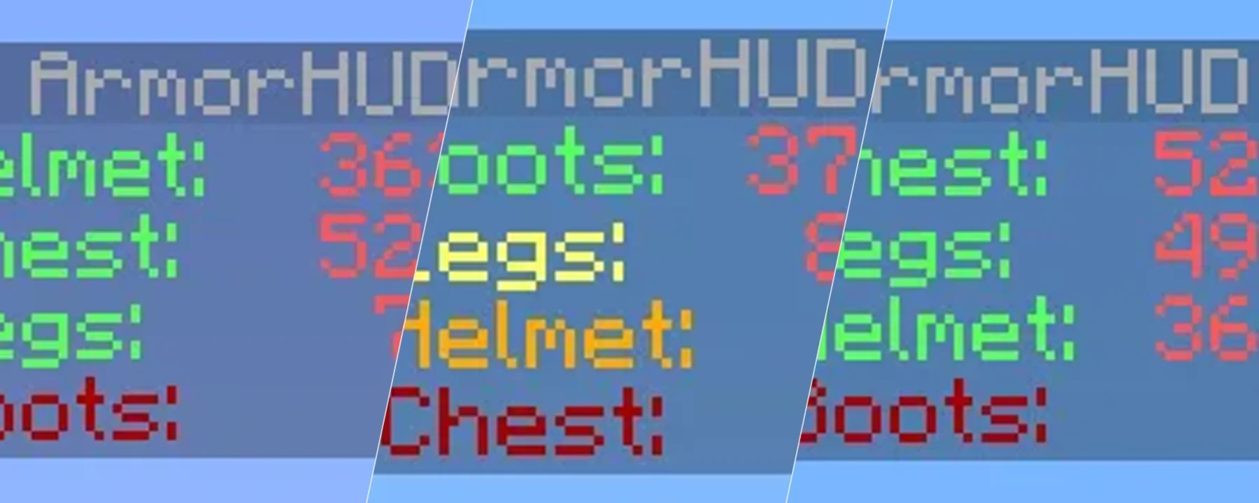 ArmorHUD — ArmorHUD screenshots 1–3