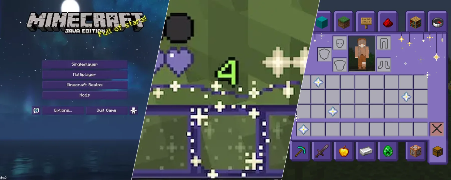 Starry GUI and Hotbar — Starry GUI and Hotbar screenshots 1–3