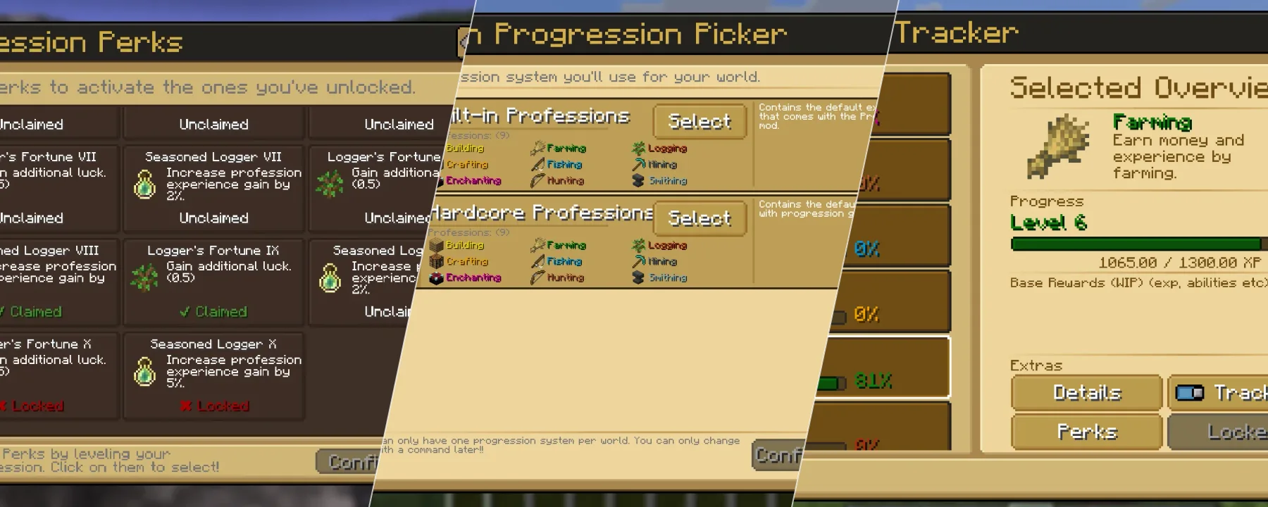 Professions — Professions screenshots 1–3