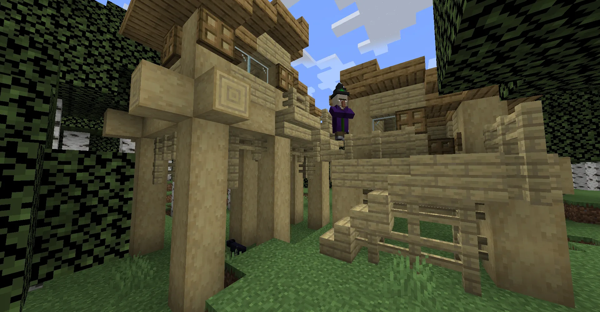 Repurposed Structures - Better Witch Huts Compat Datapack — Birch Witch Hut in better Witch Hut style!
