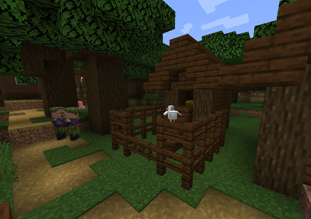 Repurposed Structures - Incubation Compat Datapack — Chicken coop in Dark Oak Village!