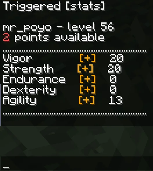 Lvl Stats — stats menu