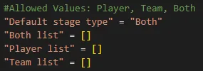 Teams Stages — Configs