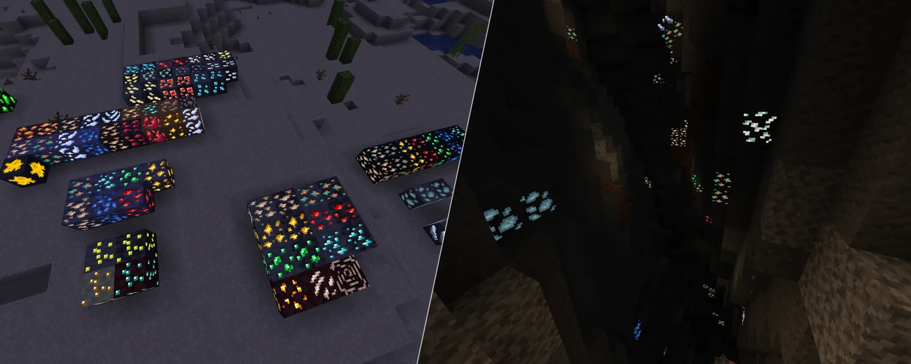 Glowing Ores (Vanilla & Mods) — Glowing Ores (Vanilla & Mods) screenshots 1–2