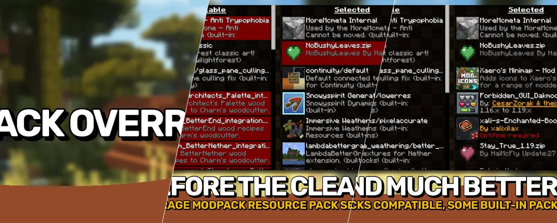 Resource Pack Overrides — Resource Pack Overrides screenshots 1–3