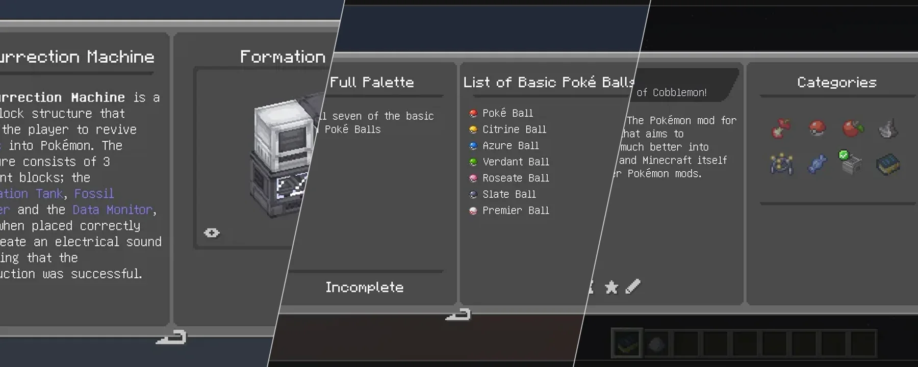 Cobblemon Poképedia: Cobblepedia — Cobblemon Poképedia: Cobblepedia screenshots 1–3