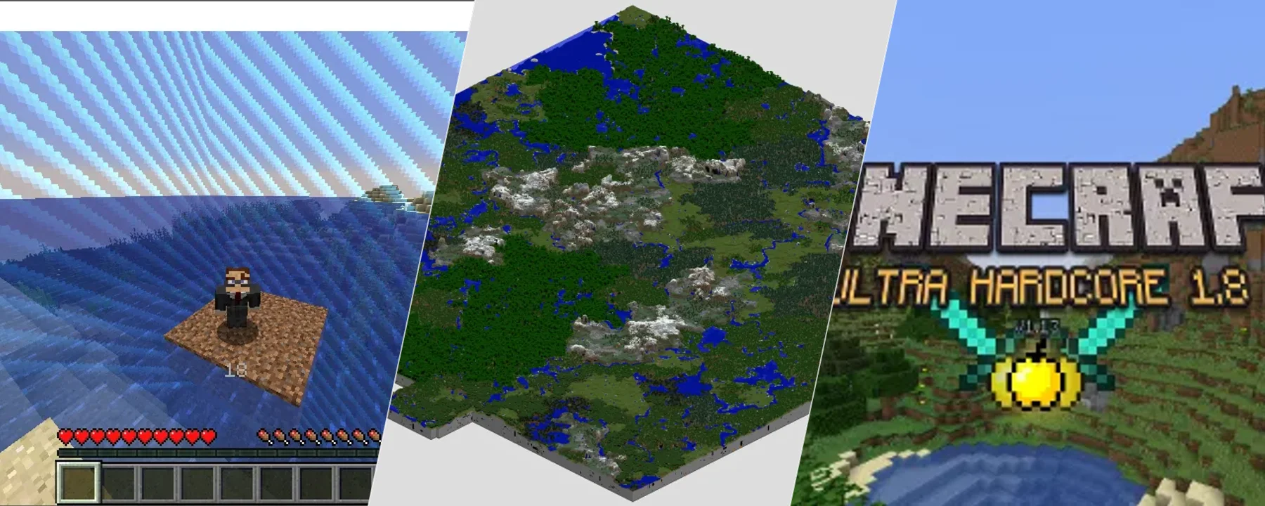 Ultra Hardcore 1.8 — Ultra Hardcore 1.8 screenshots 1–3