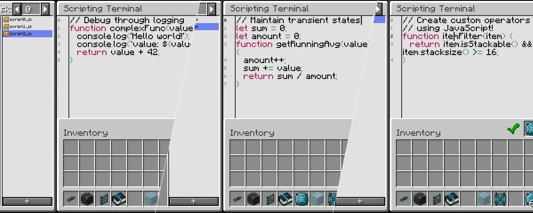 Integrated Scripting — Integrated Scripting screenshots 1–3