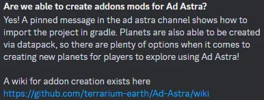Ad Astra Extra — Ad Astra developers allow to make addons