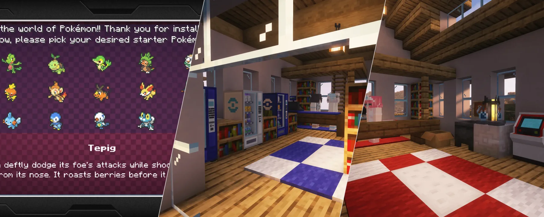 Immersive Pixelmon - A New Pokemon Era (with Distant Horizons, Pixelmon & Quests) — Immersive Pixelmon - A New Pokemon Era (with Distant Horizons, Pixelmon & Quests) screenshots 1–3