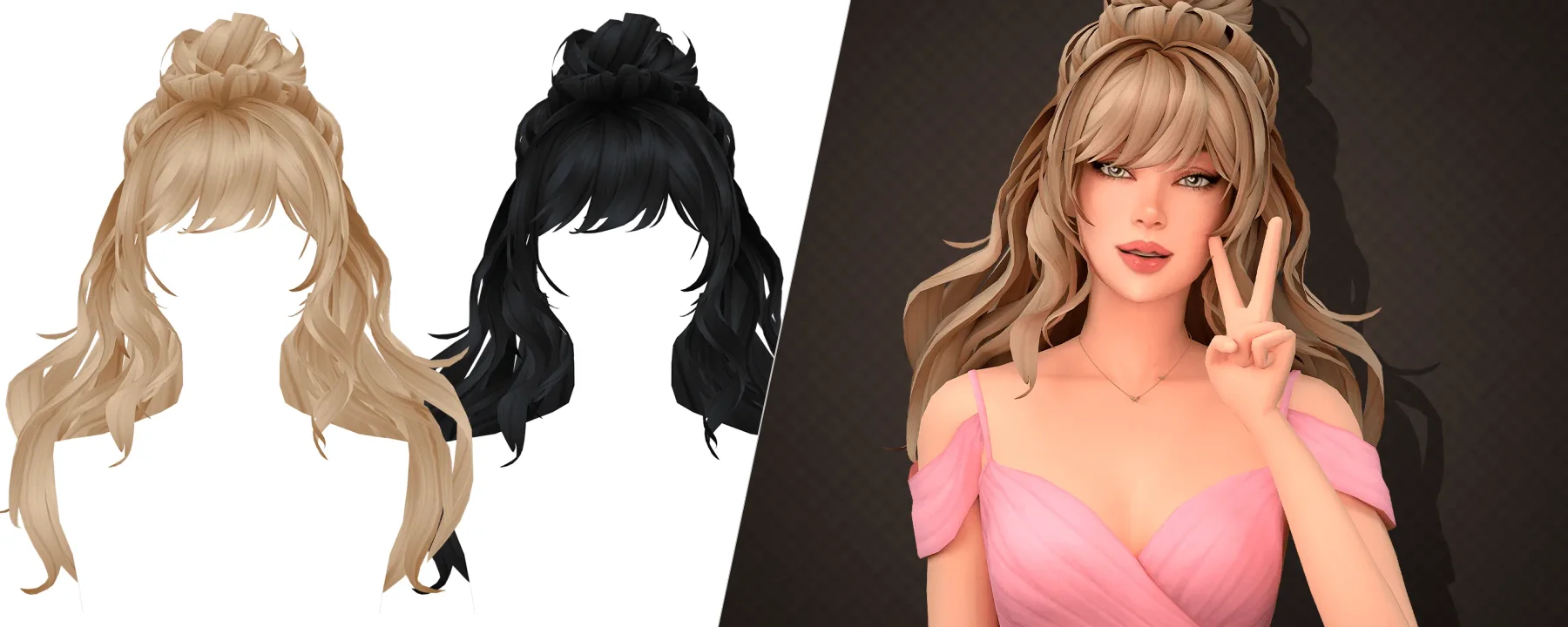 Aurum - Lotus hairstyle — Aurum - Lotus hairstyle screenshots 1–2