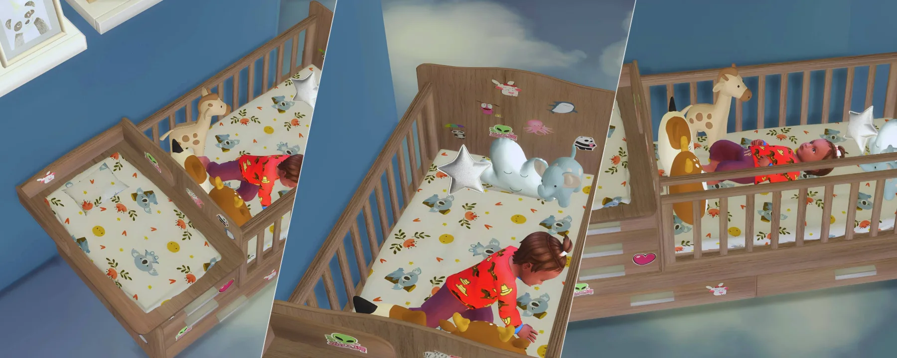 Baby crib with stickers — Baby crib with stickers screenshots 1–3