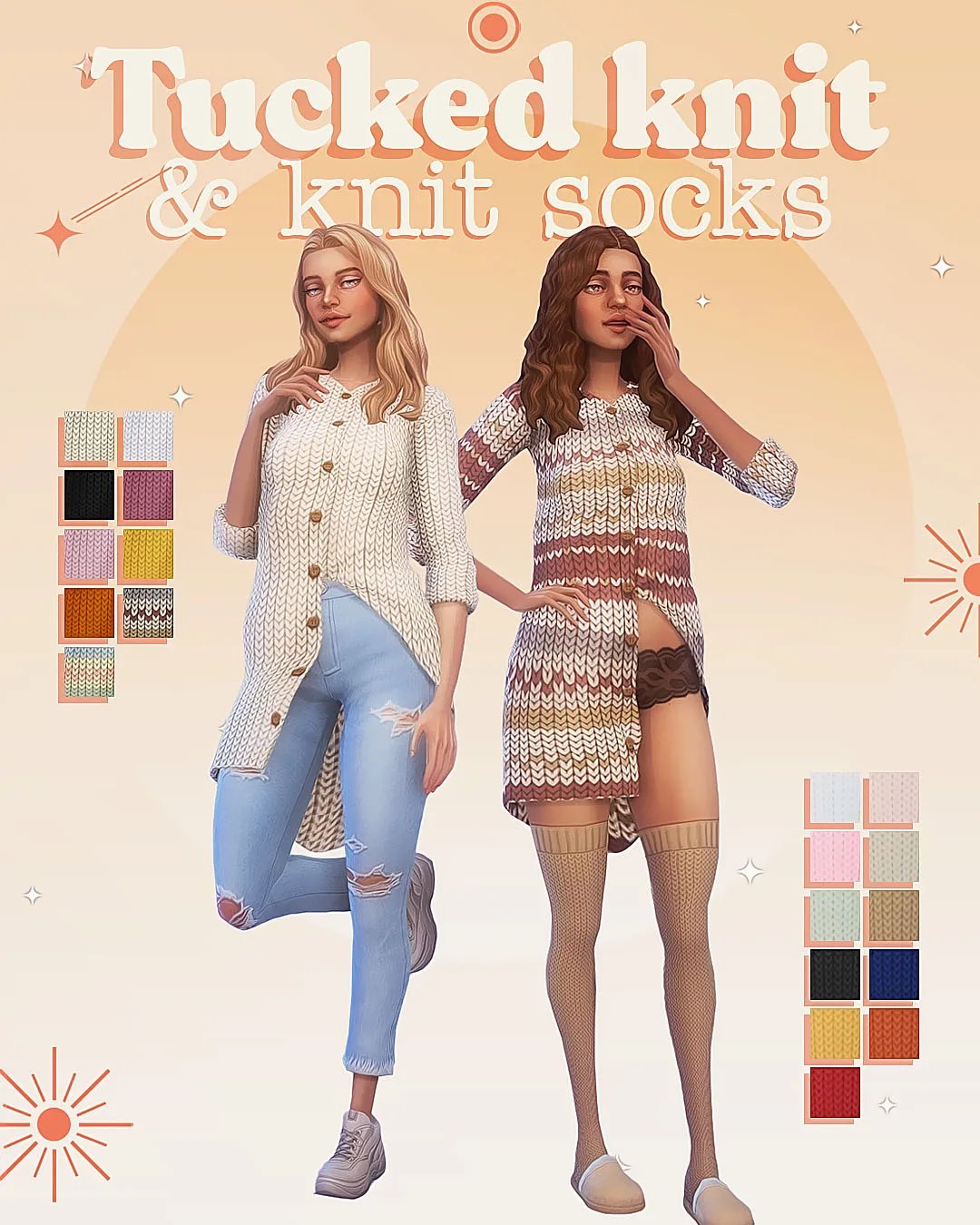 Tucked knit & socks — tucked knit and socks