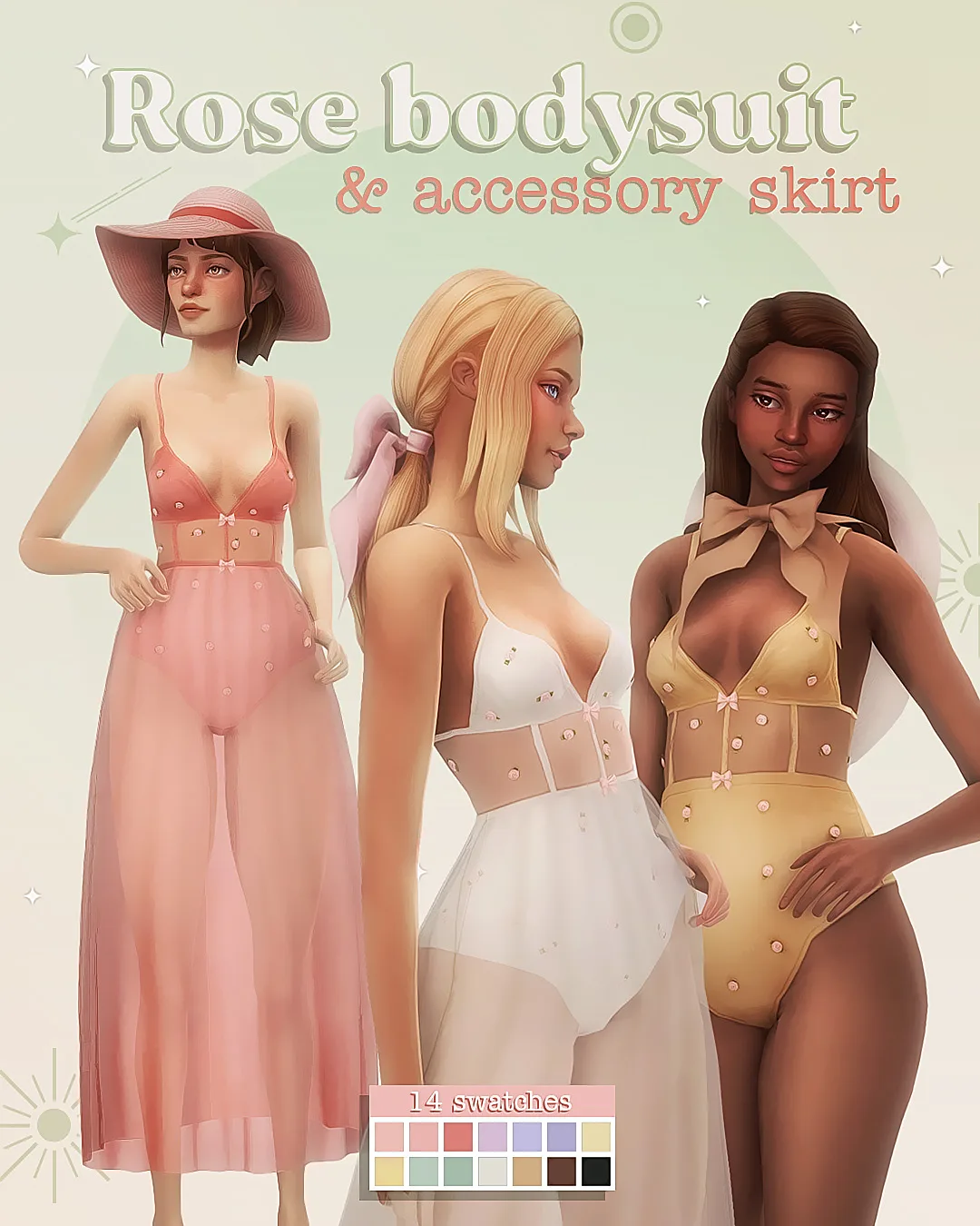 Rose bodysuit & accessory skirt — rose bodysuit and skirt