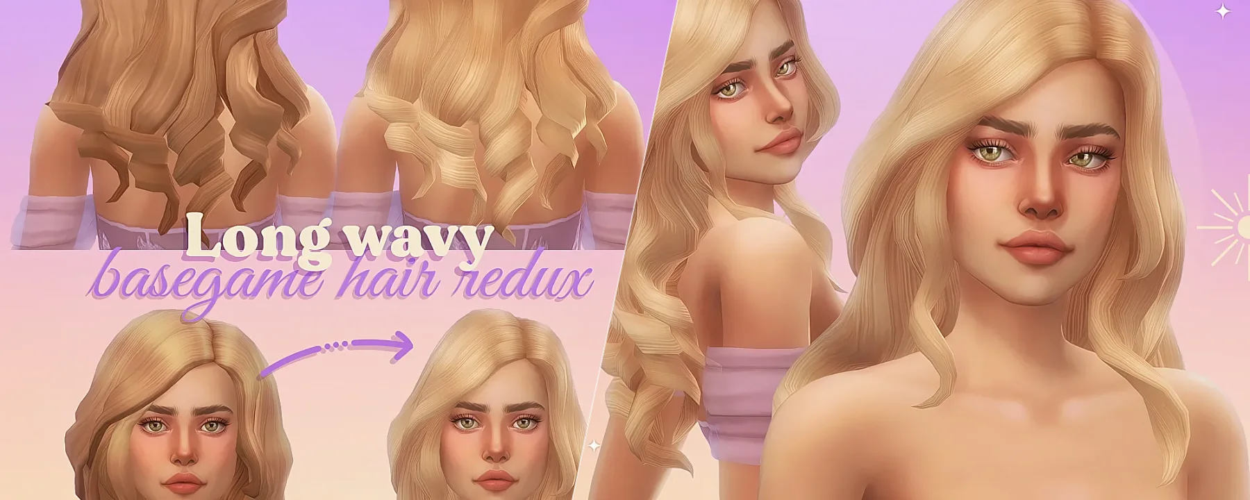 Long-wavy base-game hair remake — Long-wavy base-game hair remake screenshots 1–2