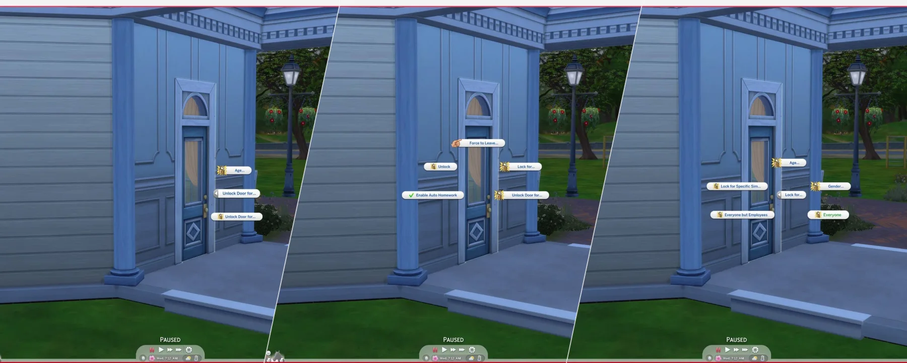 Unlock/Lock Doors for chosen Sims — Unlock/Lock Doors for chosen Sims screenshots 1–3