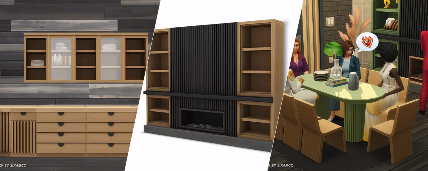 Stylish Wood - Fancy Dining CC Pack — Stylish Wood - Fancy Dining CC Pack screenshots 1–3