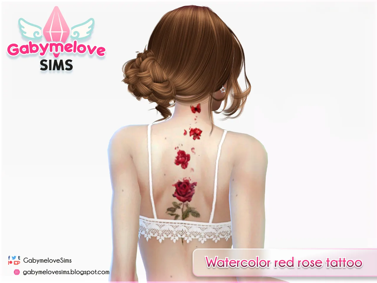 Watercolor red rose tattoo | UPDATED 2025 — [Gabymelove Sims] Watercolor red rose tattoo