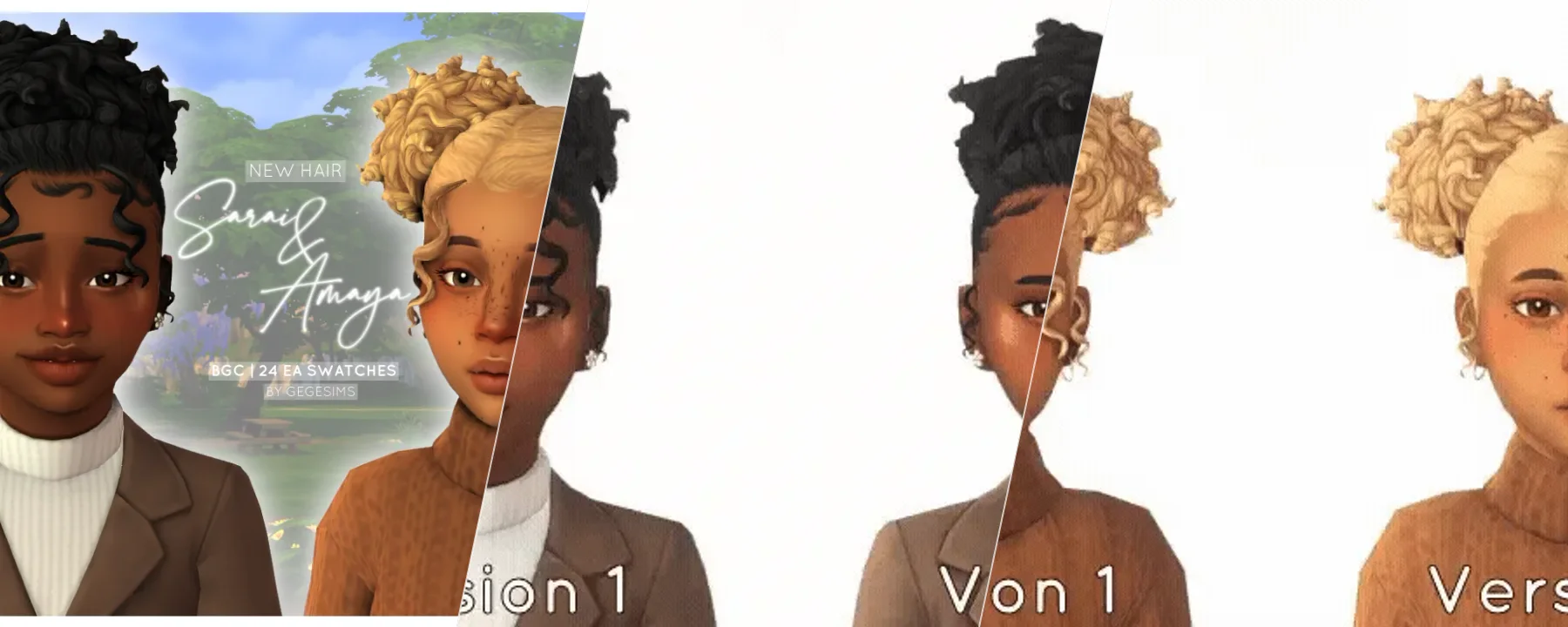 GegeSims - Sara Hair & Amaya Hair (child) — GegeSims - Sara Hair & Amaya Hair (child) screenshots 1–3