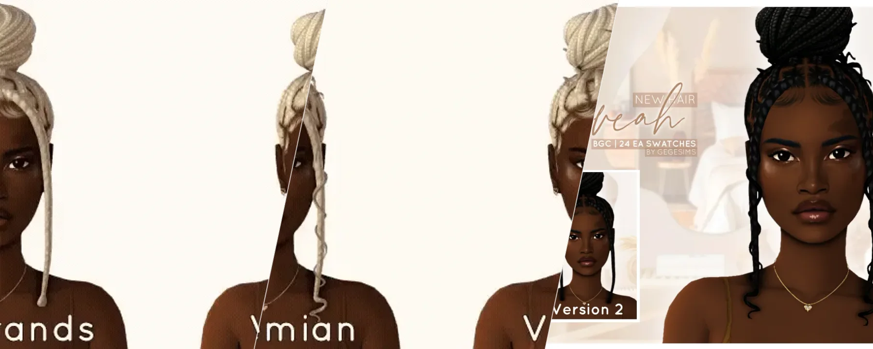GegeSims - Neveah Hair — GegeSims - Neveah Hair screenshots 1–3