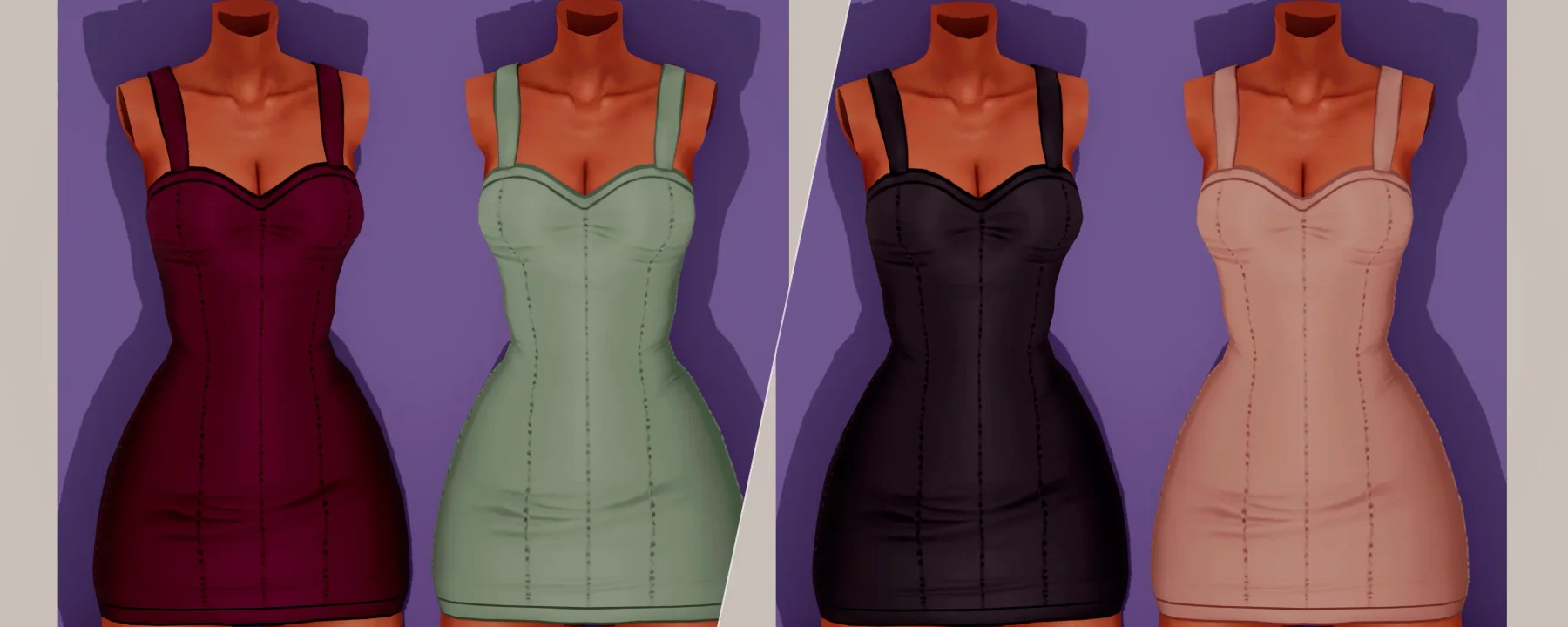 Sleek Strappy Dress (Plain) (+Swatches) — Sleek Strappy Dress (Plain) (+Swatches) screenshots 1–2