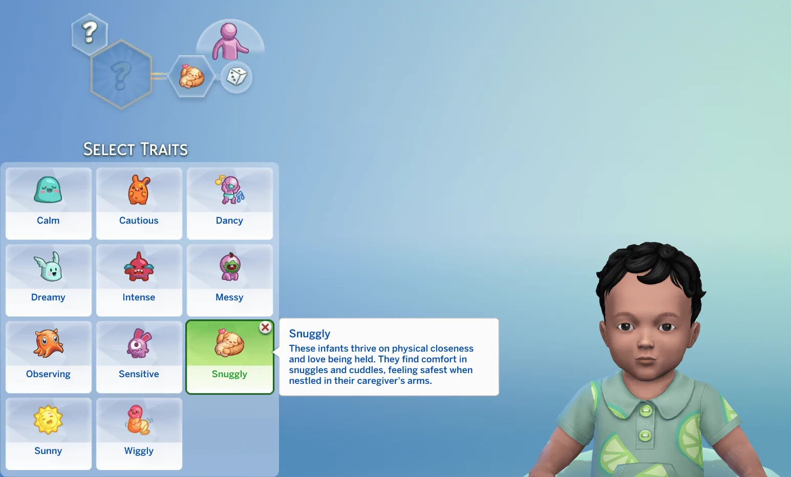 Infant Trait - Snuggly — Snuggly in CAS