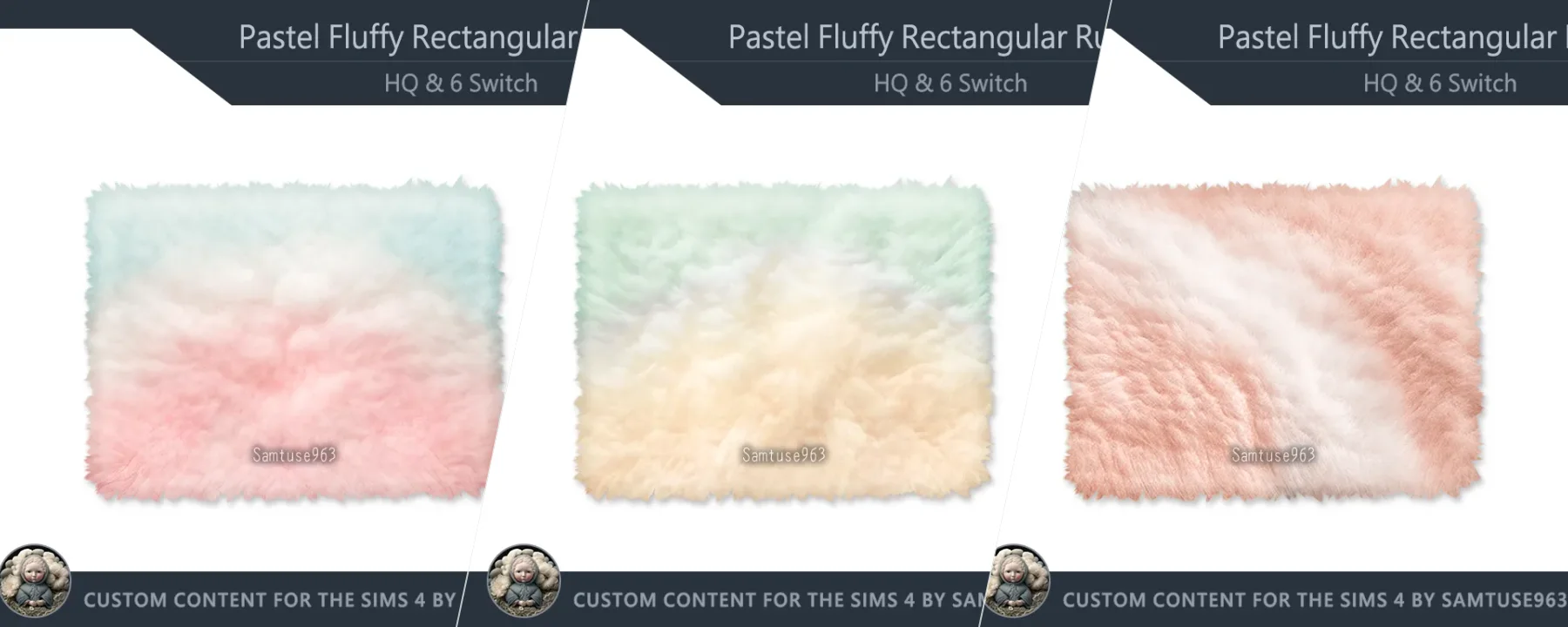 Pastel Fluffy Rectangular Dance Rug #1 Samtuse963 — Pastel Fluffy Rectangular Dance Rug #1 Samtuse963 screenshots 1–3