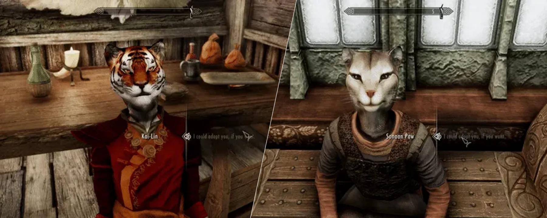 BeastHHBB - Khajiit and Argonian content - player character and NPC replacer - Adoptable Children - Interesting npcs - Fangs — BeastHHBB - Khajiit and Argonian content - player character and NPC replacer - Adoptable Children - Interesting npcs - Fangs screenshots 1–2