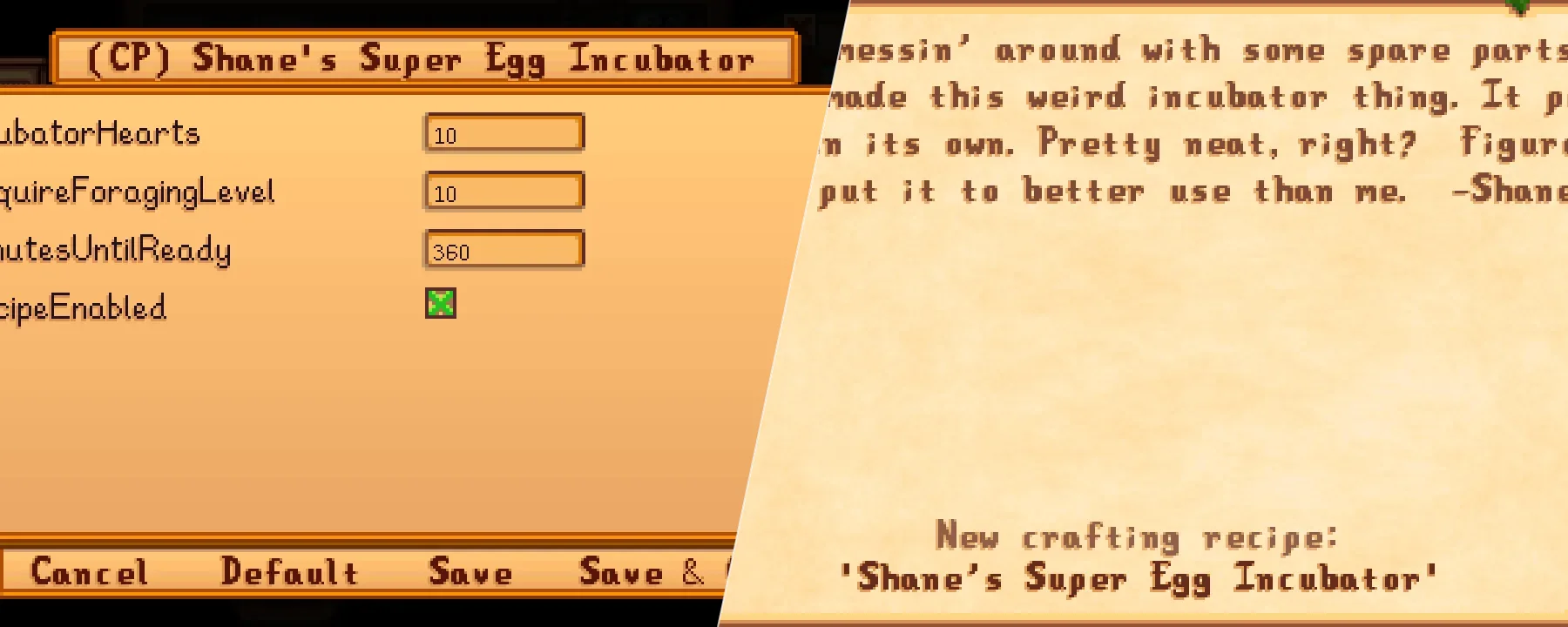 [CP] Shane's Super Egg Incubator — [CP] Shane's Super Egg Incubator screenshots 1–2