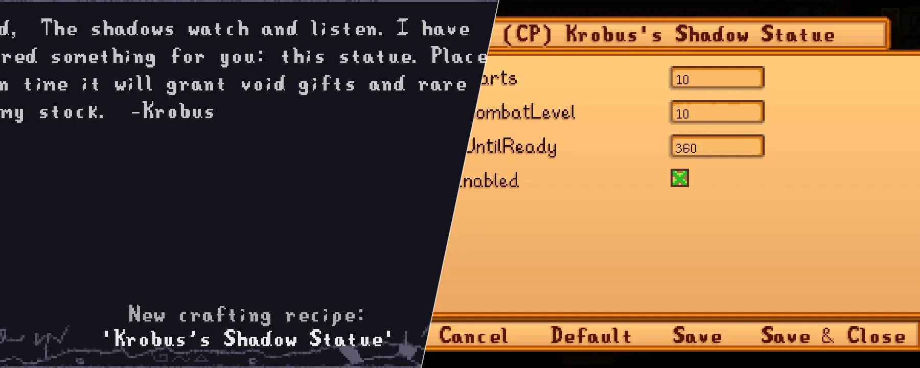 [CP] Krobus's Shadow Statue — [CP] Krobus's Shadow Statue screenshots 1–2