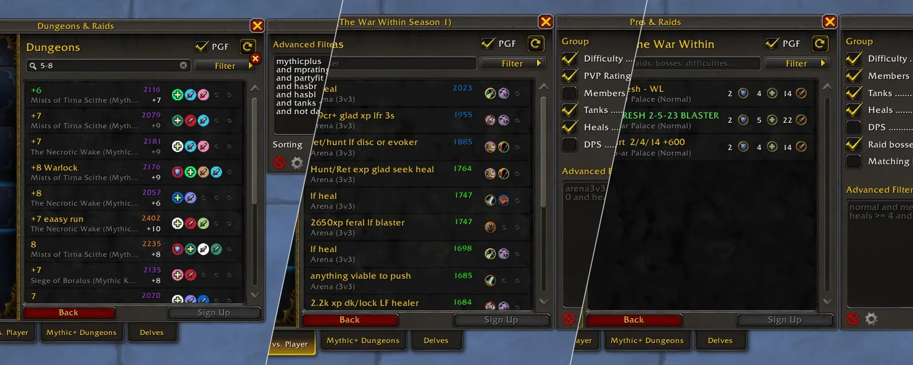 Premade Groups Filter — Premade Groups Filter screenshots 1–3