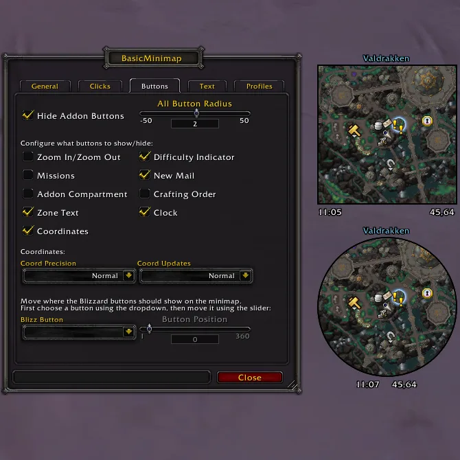 BasicMinimap — Options